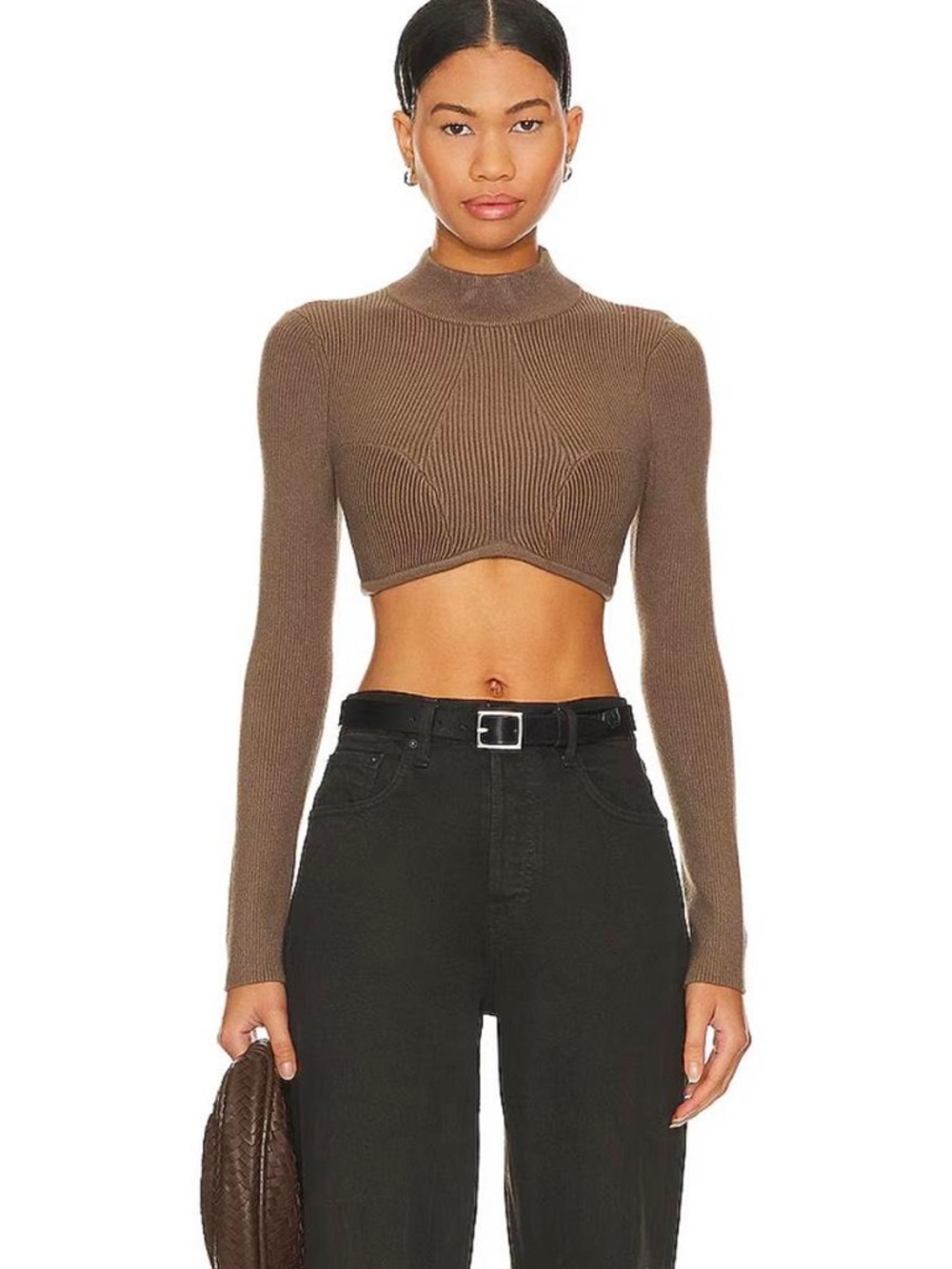 Camila Coehlo Nalia Top in Deep Taupe